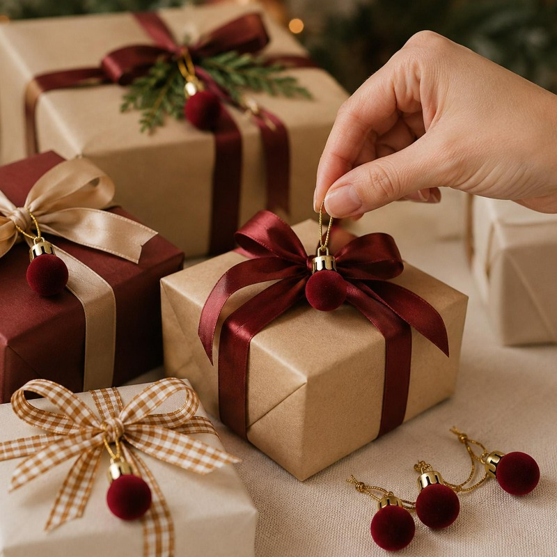 2cm Wine Red Velvet Christmas  - Home Decor Indonesia recension och pris