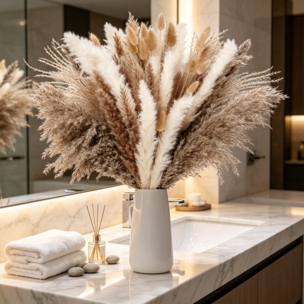 Dried Flowers Brown White Pamp - Pampas Grass Decor recension och pris