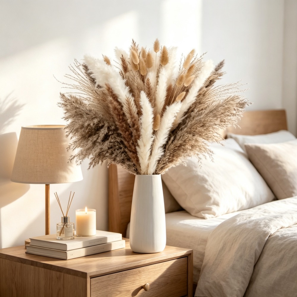Dried Flowers Brown White Pamp - Pampas Grass Decor recension och pris