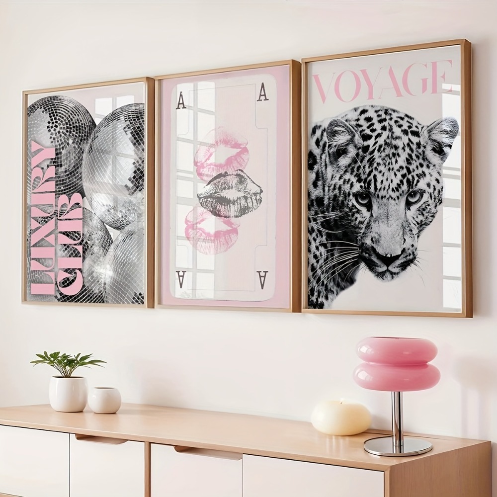 3pcs Frameless Leopard Print,B - Home Decor Y2K recension och pris