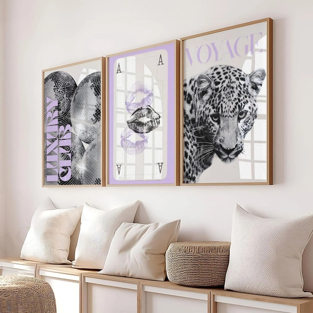 3pcs Frameless Leopard Print,B - Home Decor Y2K recension och pris